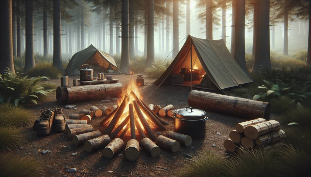 Feu de camp avancé pour cuisson et chauffage
