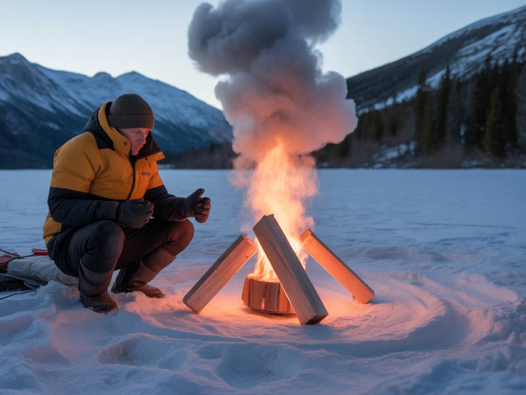 Créer un système de chauffage improvisé pour affronter le froid en situation de survie